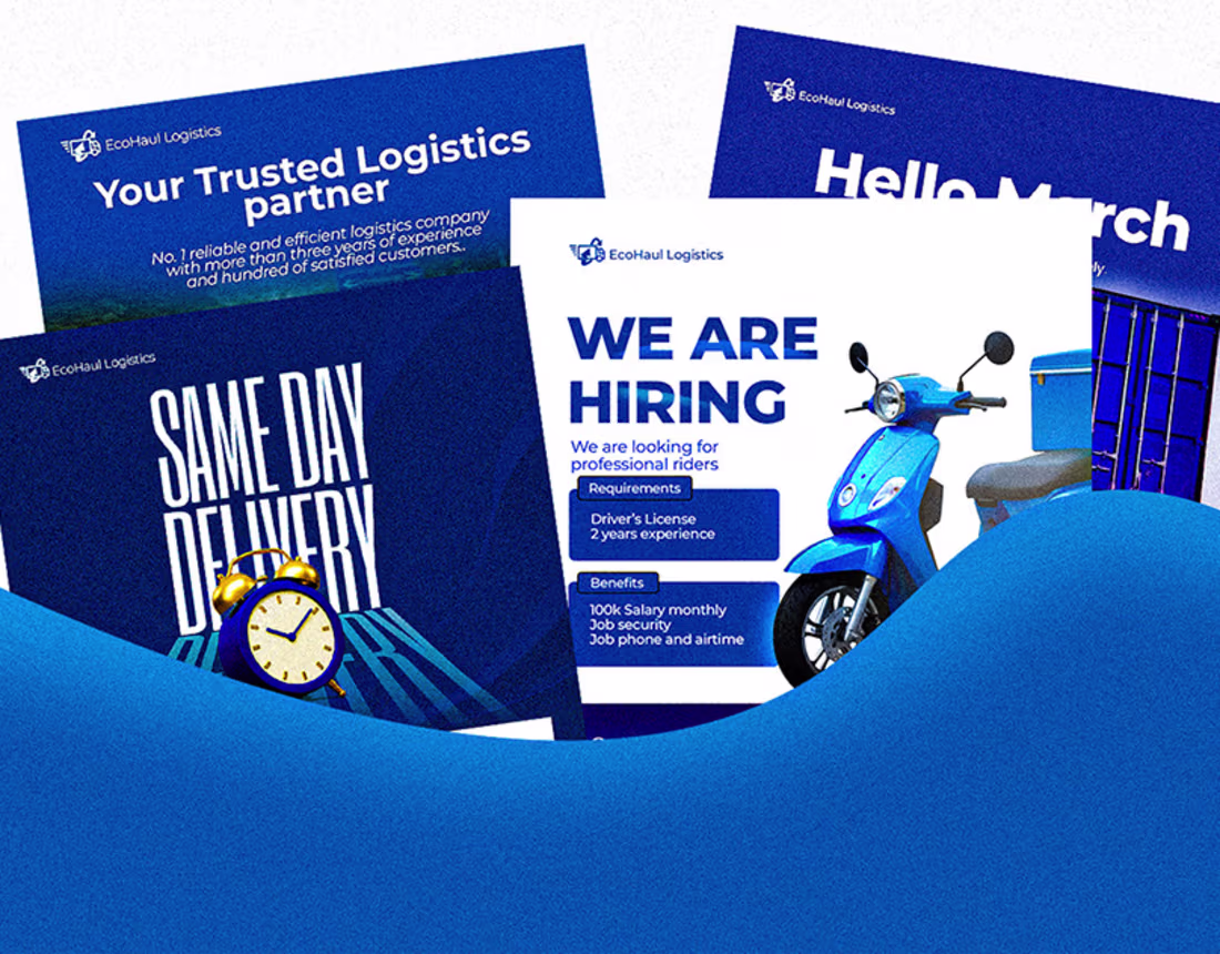 Cover image for Social Media Flyers for Logistics Company