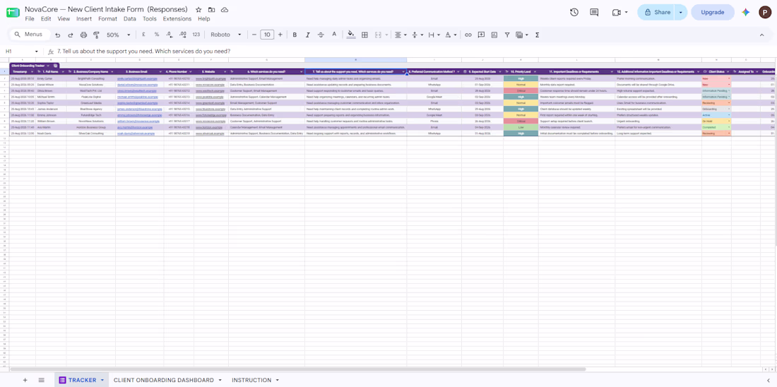 Cover image for Created a structured client onboarding system using Google F...
