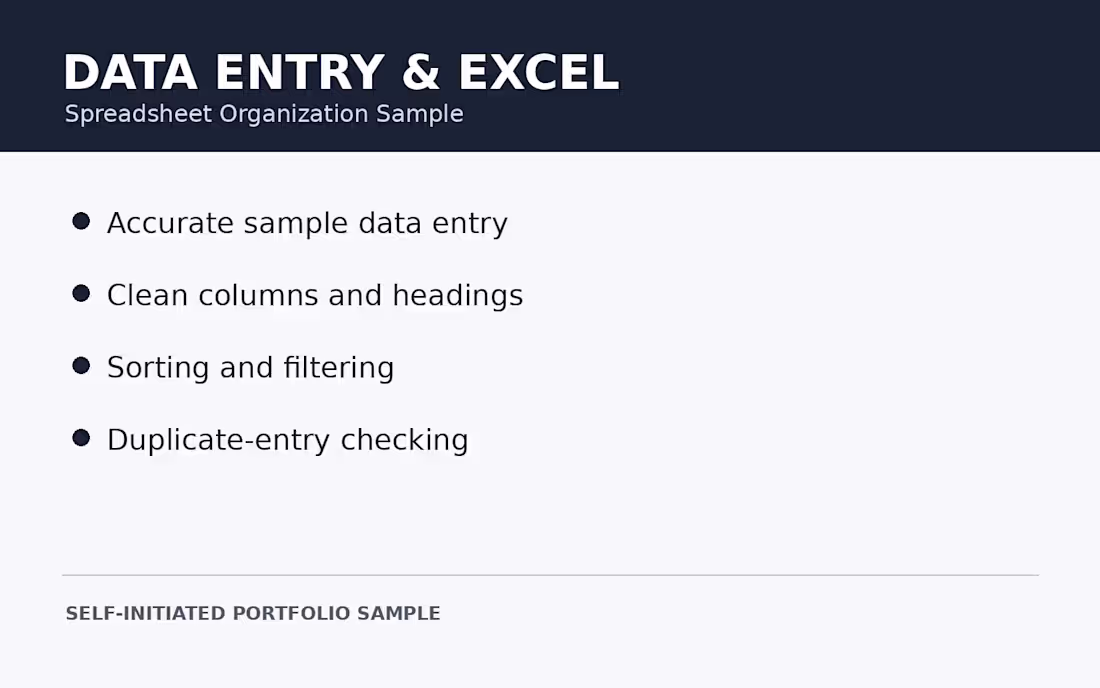Cover image for Excel Data Entry & Spreadsheet