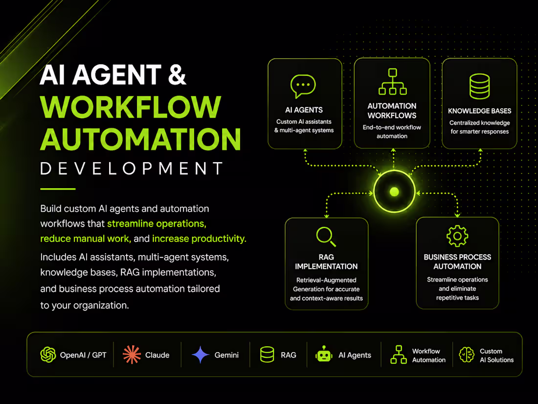 Cover image for AI Agent & Workflow Automation Development