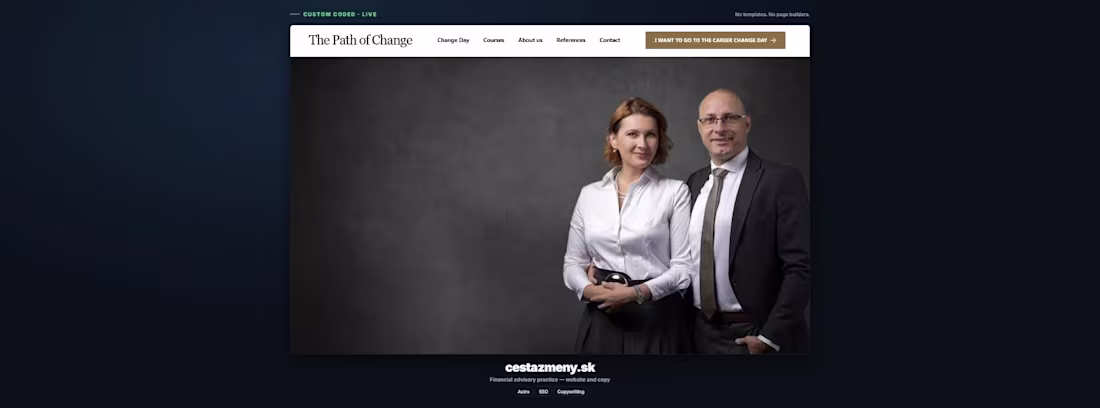 Cover image for cestazmeny.sk - website and copy for two financial advisors