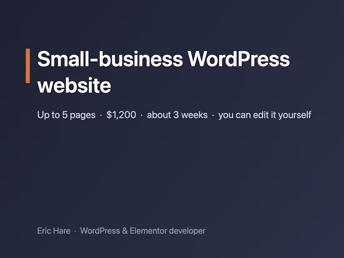 Cover image for Small-business WordPress website (up to 5 pages)