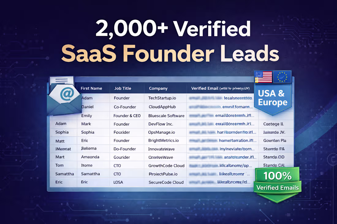 Cover image for SaaS Founder & Decision-Maker Lead Research