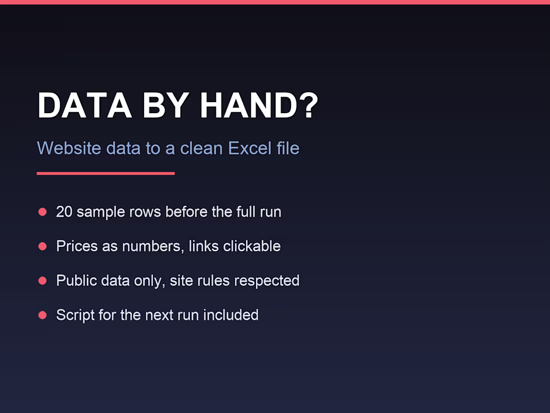 Cover image for Website Data to a Clean Excel File