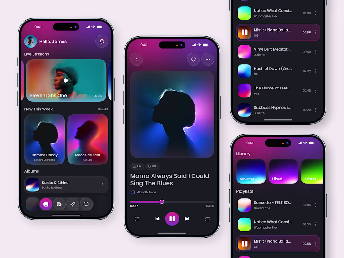 Cover image for AI Music Generator App UI/UX Design