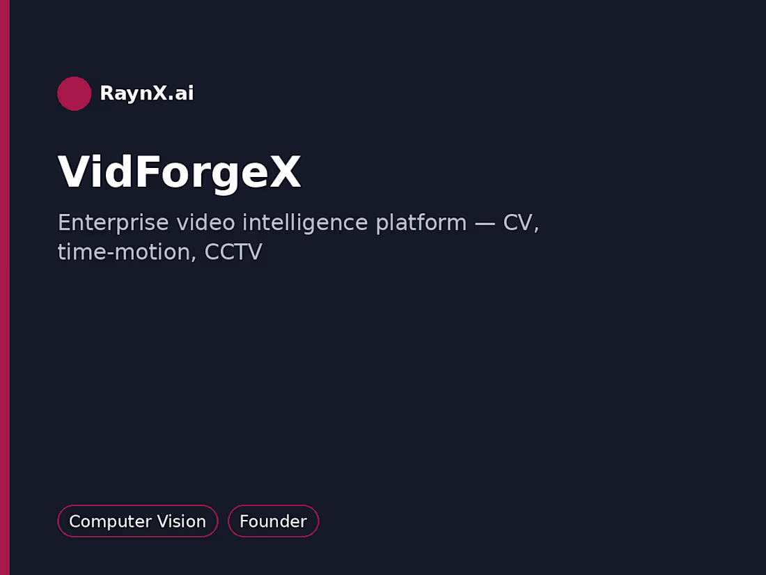 Cover image for VidForgeX — Enterprise Video Intelligence Platform