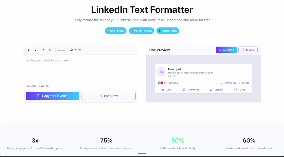 Cover image for AI-Powered LinkedIn Content Formatter