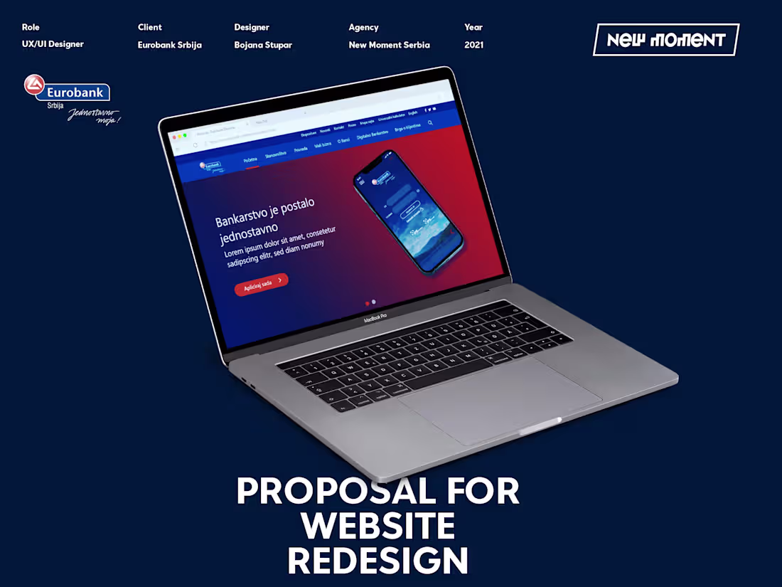Cover image for Eurobank Serbia - Proposal for website redesign
