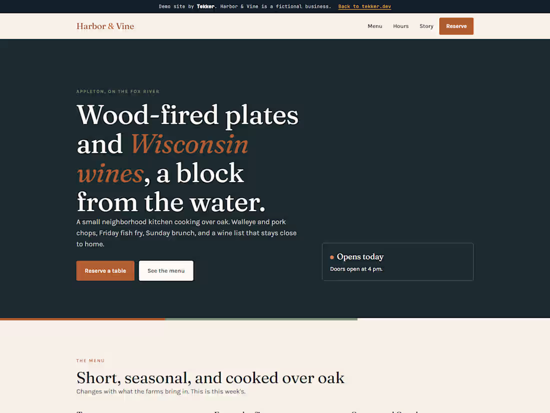 Cover image for Harbor & Vine, a restaurant