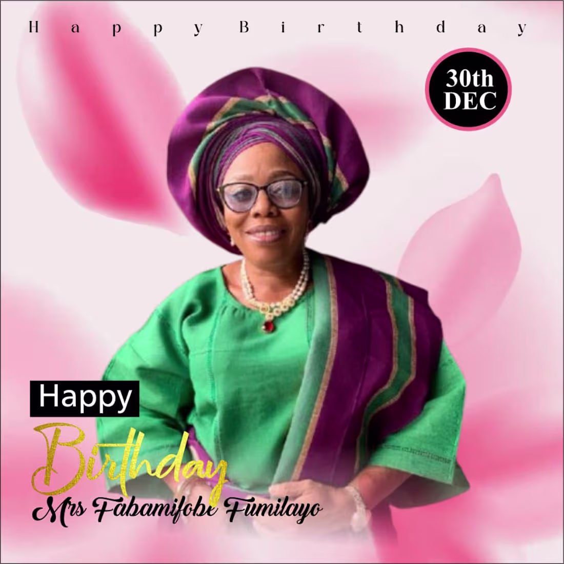 Cover image for Happy 30th Dec Birthday Flyer