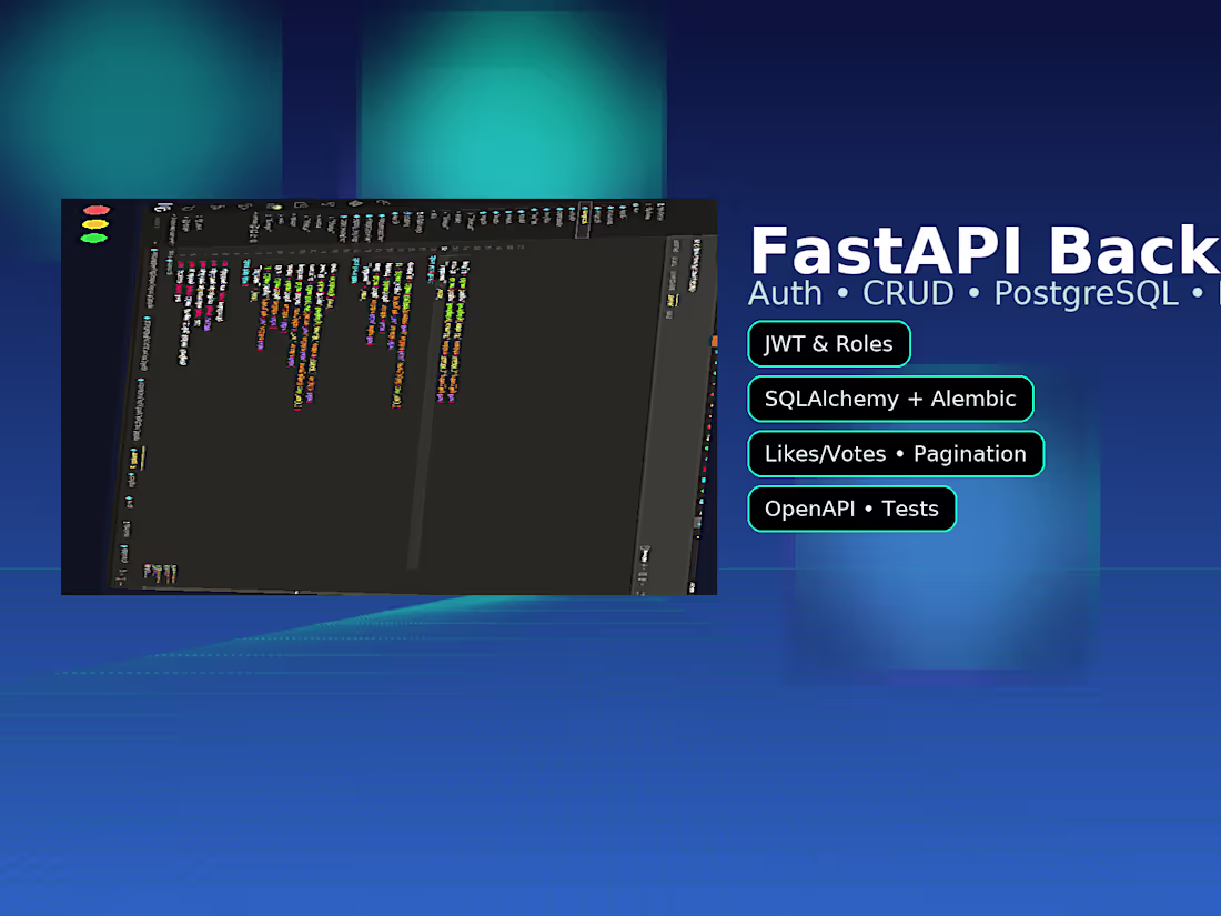 Cover image for API Development & Integrations (FastAPI, Python)