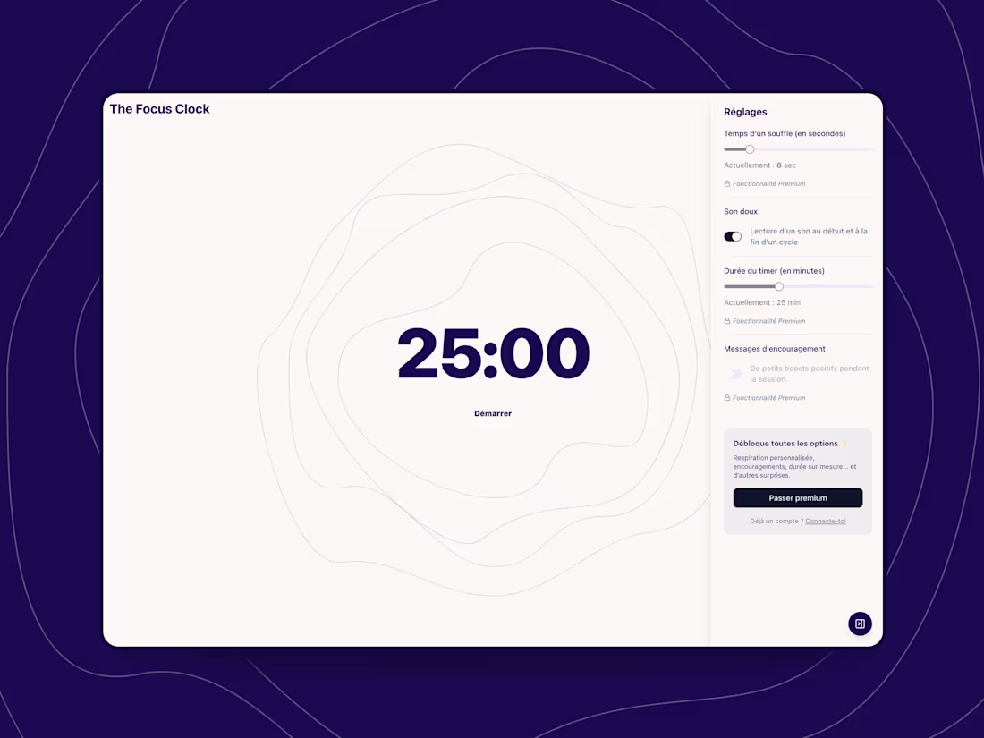 Cover image for The Focus Clock: Minimalist deep work timer (FR)