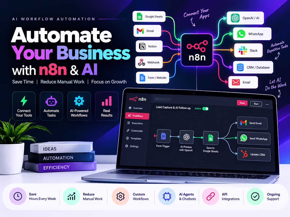 Cover image for AI Workflow Automation with n8n | Save Hours Every Week