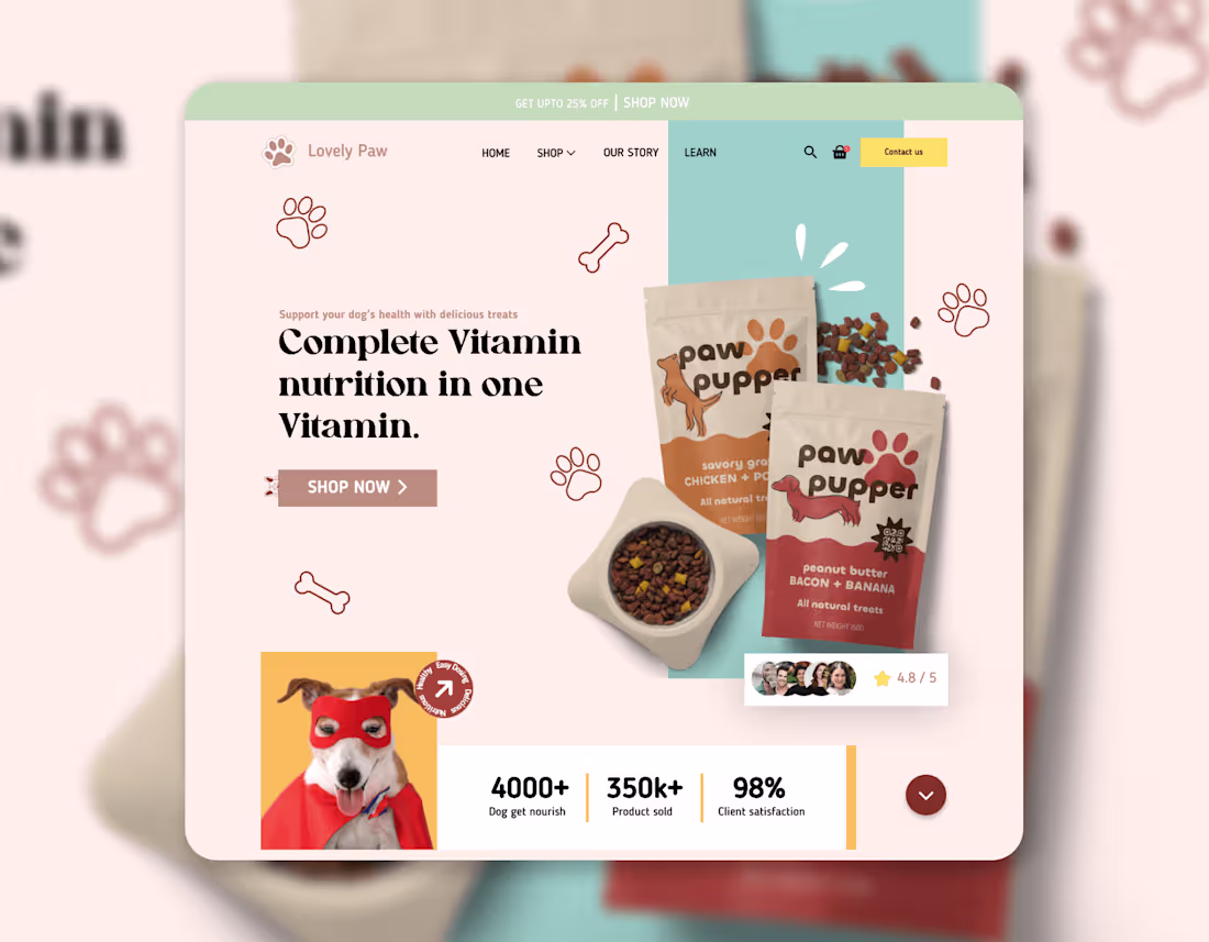 Cover image for Website Design for Pet Food Brand