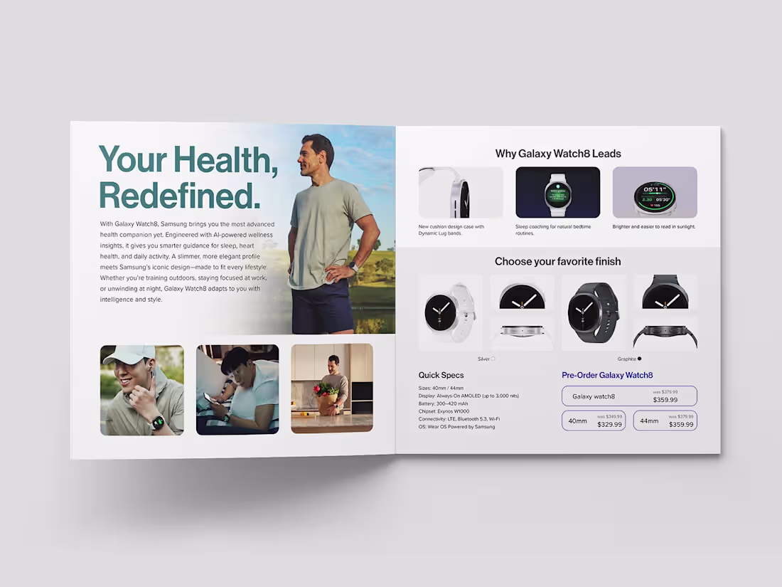 Cover image for Samsung Galaxy Watch8 Brochure Design