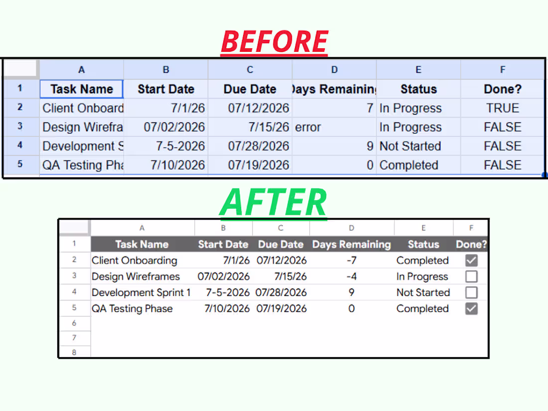 Cover image for Automated Project Tracker Redesign (Before