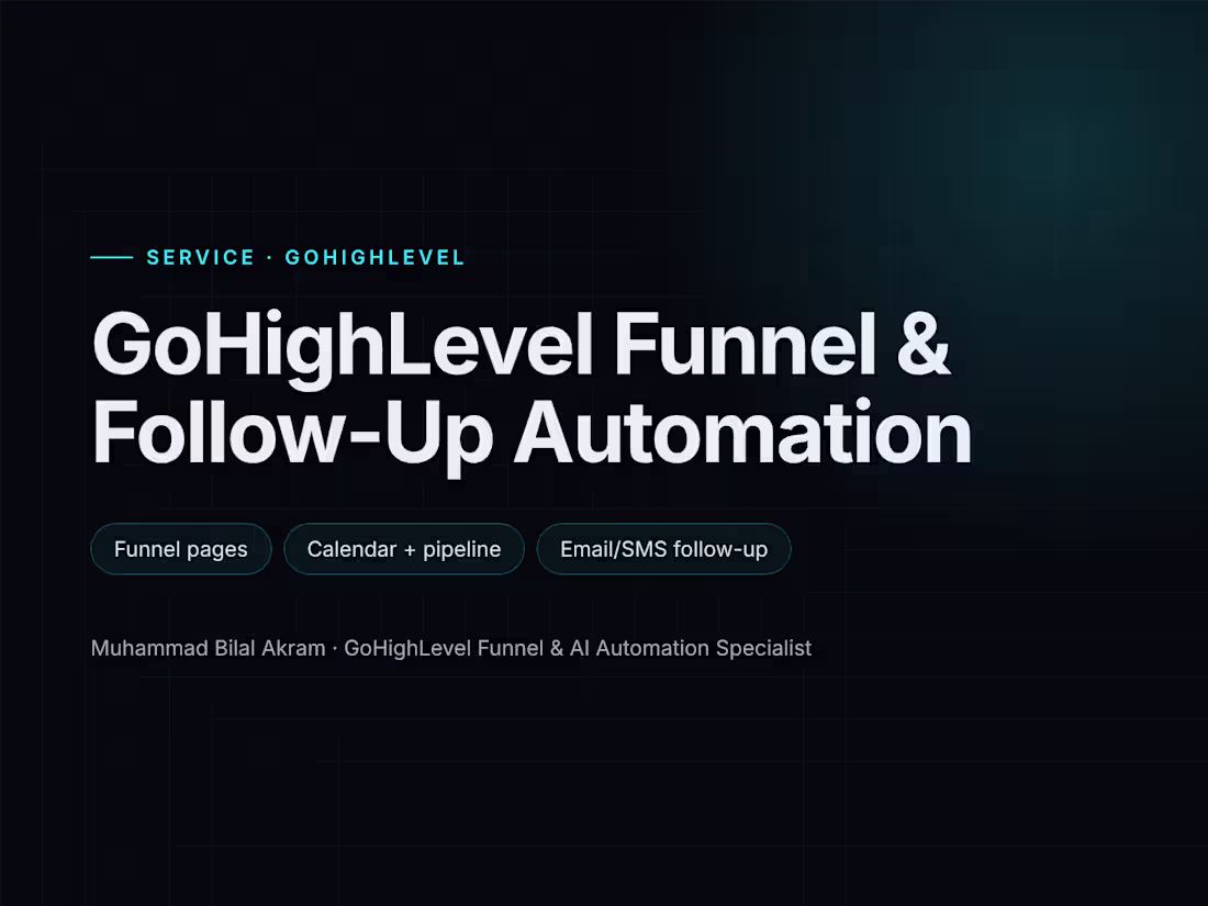 Cover image for GoHighLevel Funnel & Follow-Up Automation