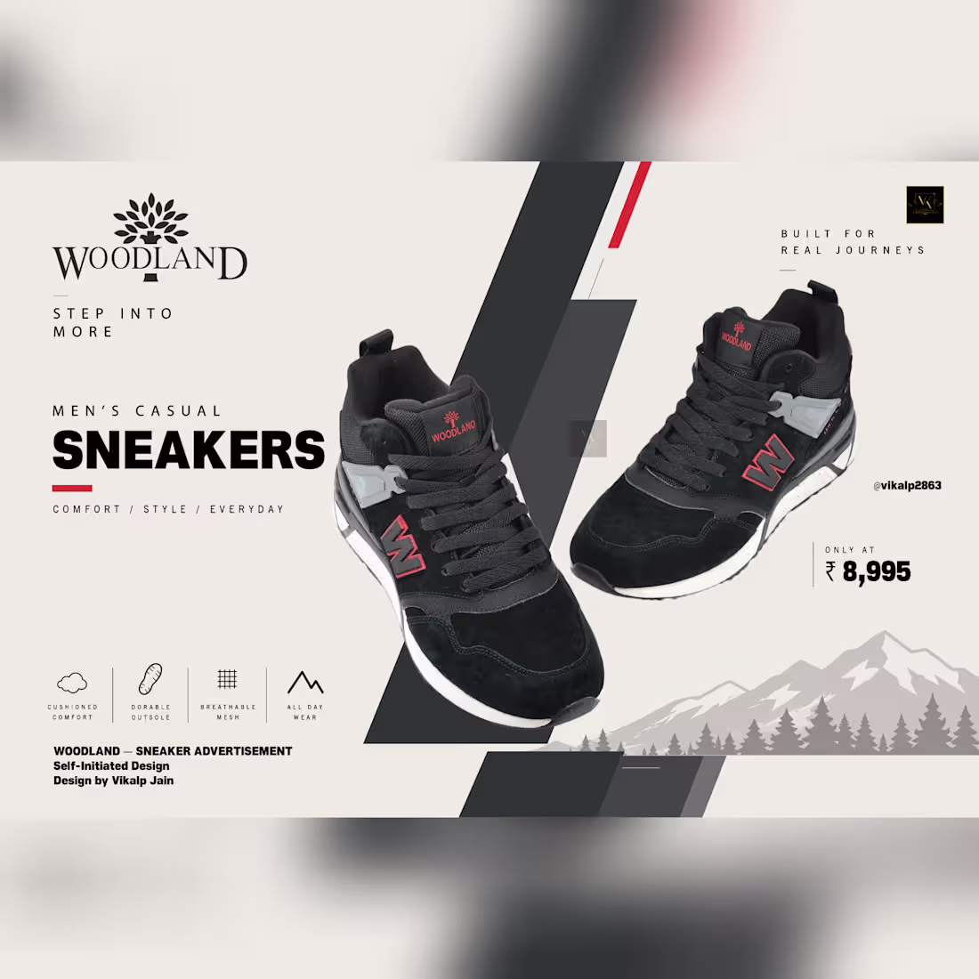 Cover image for Woodland Sneaker Advertisement Self-Initiated Design