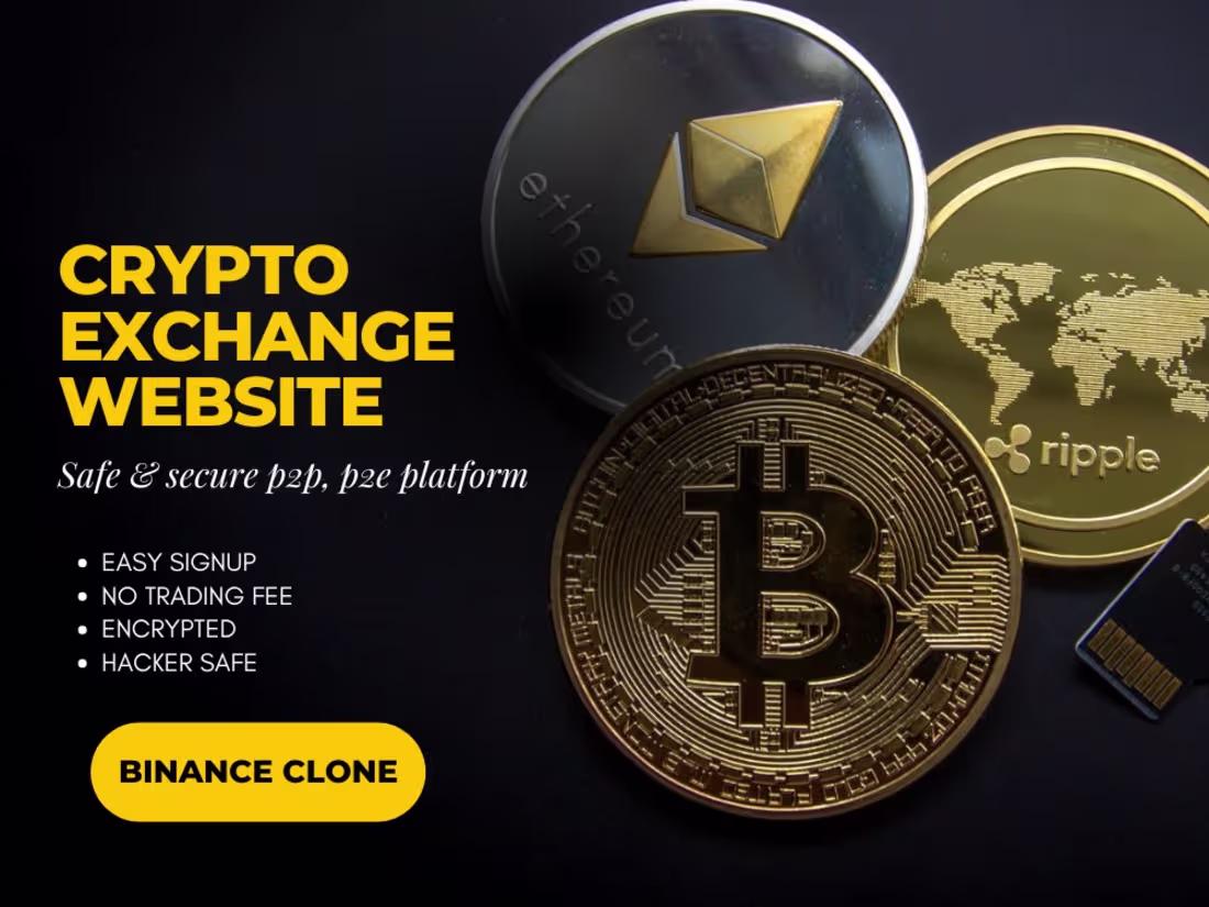 Cover image for centralized exchange website or P2P crypto exchange trading engi
