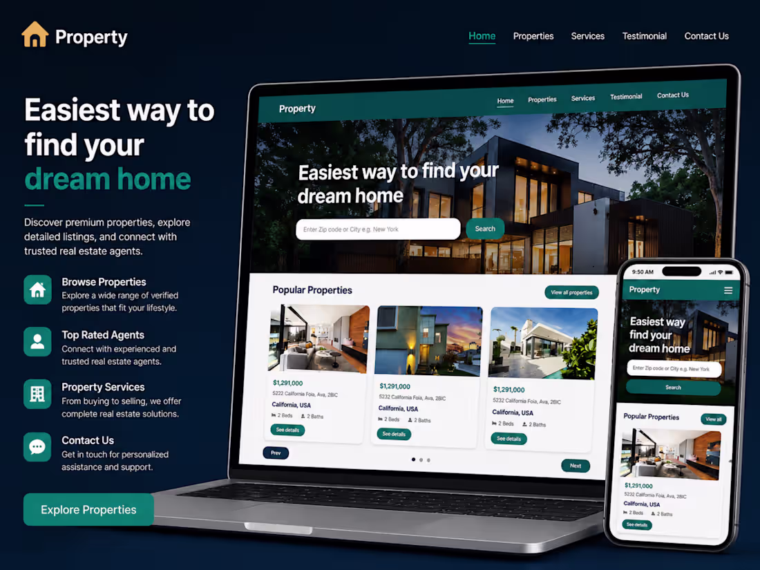 Cover image for A responsive real estate platform