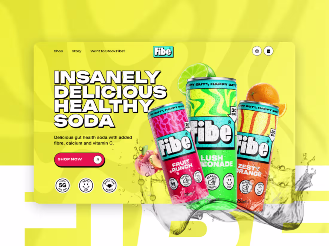 Cover image for Healthy Soda Store with Framer-Shopify Integration - DrinkFibe