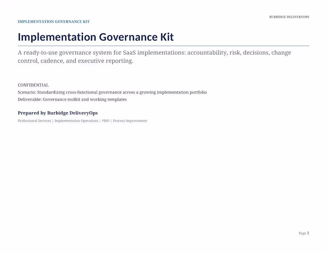 Cover image for Implementation Governance Kit — Demonstration