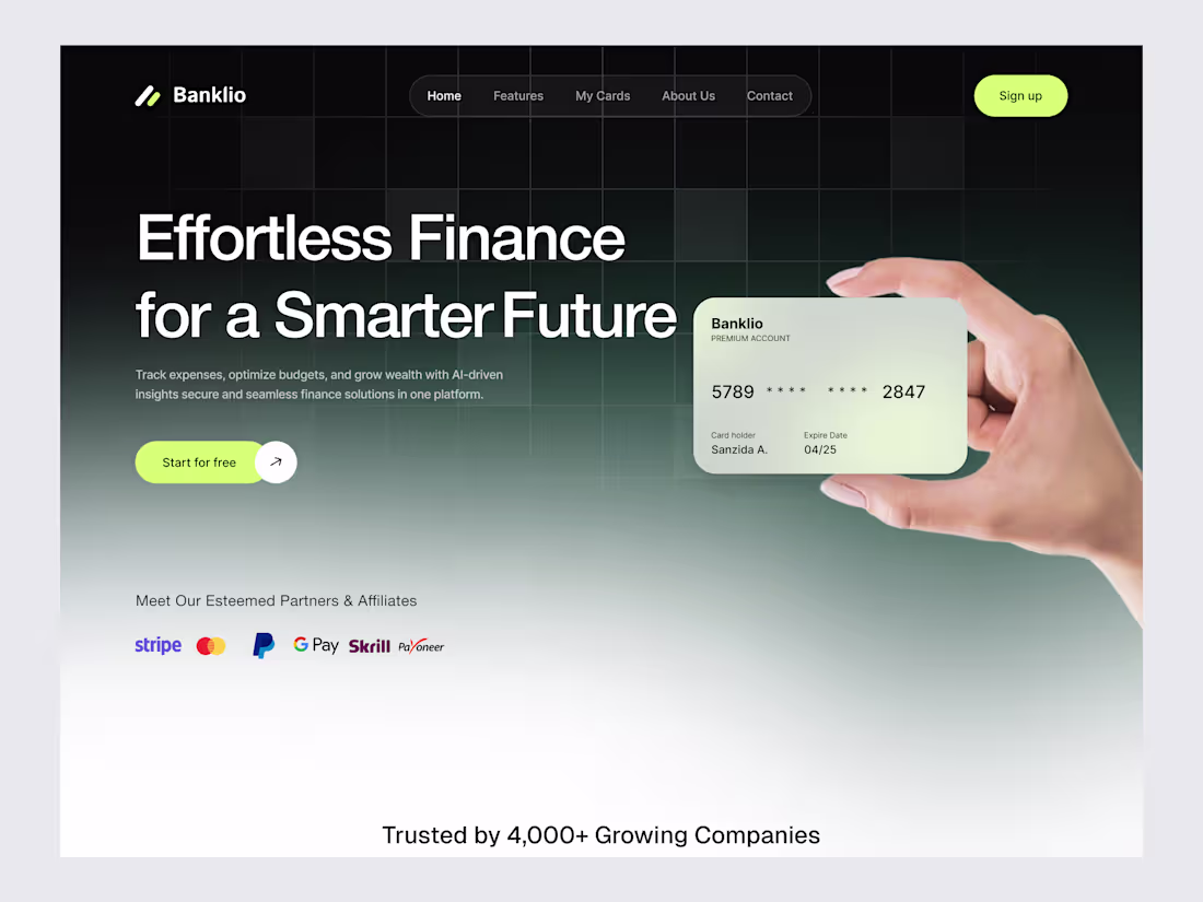 Cover image for Designed a sleek modern finance