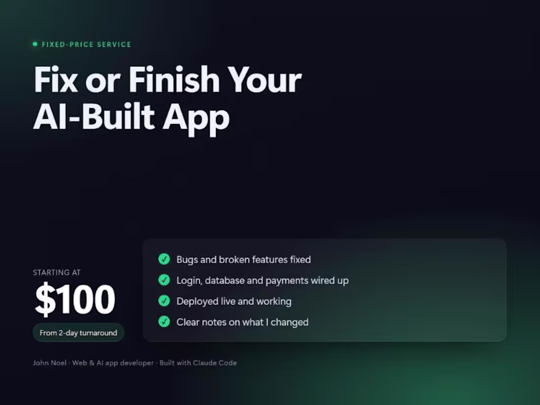 Cover image for Fix or Finish Your AI-Built App