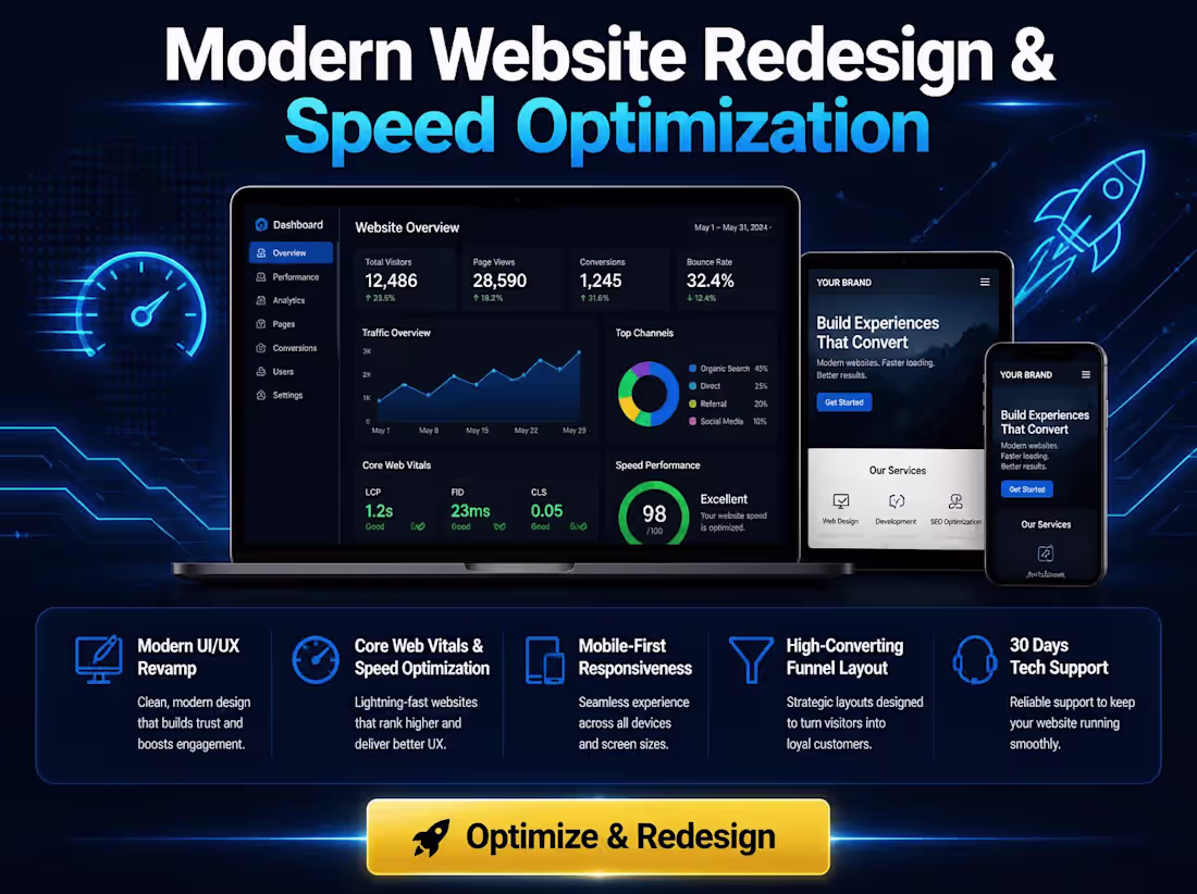 Cover image for Modern Website Redesign & Speed Optimization