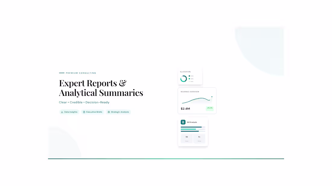 Cover image for You will get professional policy, healthcare or business reports