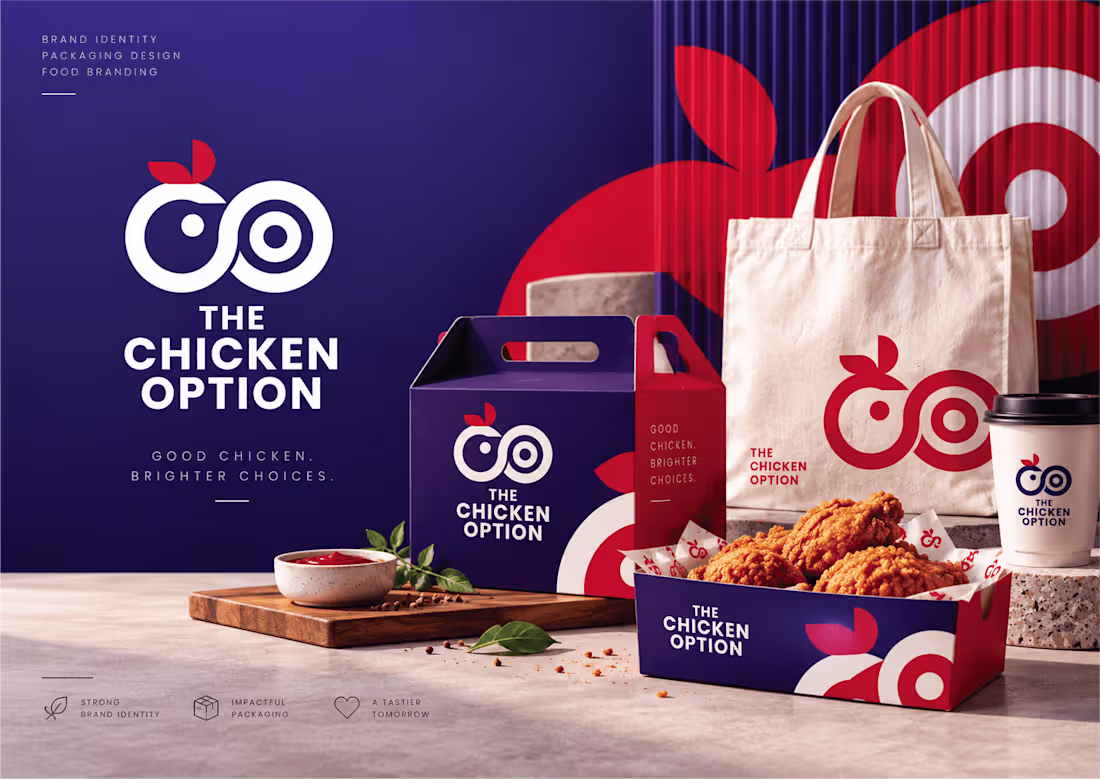 Cover image for The Chicken Option| Brand Identity, Packaging | Web Design