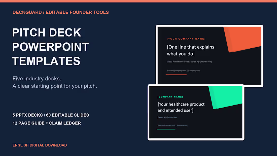 Cover image for Startup Pitch Deck Templates | 5 Editable PowerPoint Decks