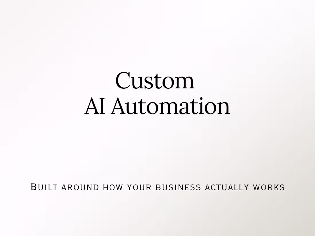 Cover image for Custom AI automations for your business — not generic templates.