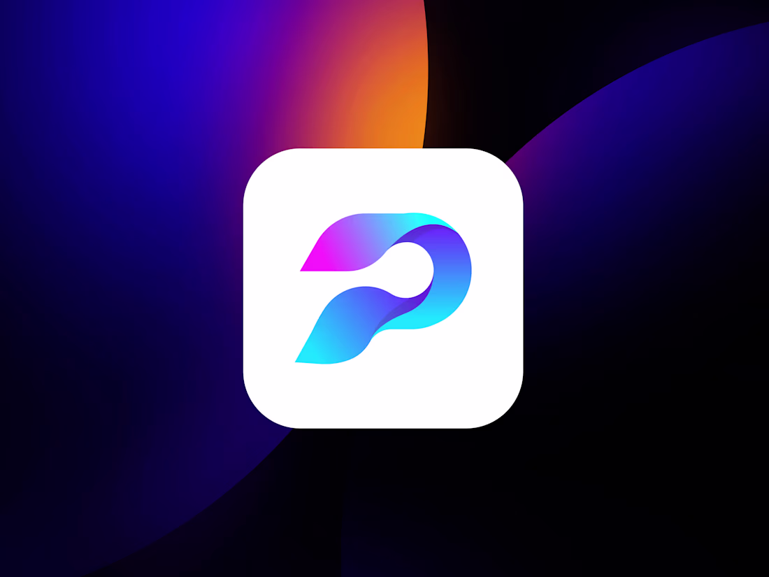 Cover image for Proco AI Modern P lettermark tech logo concept. Better view ...