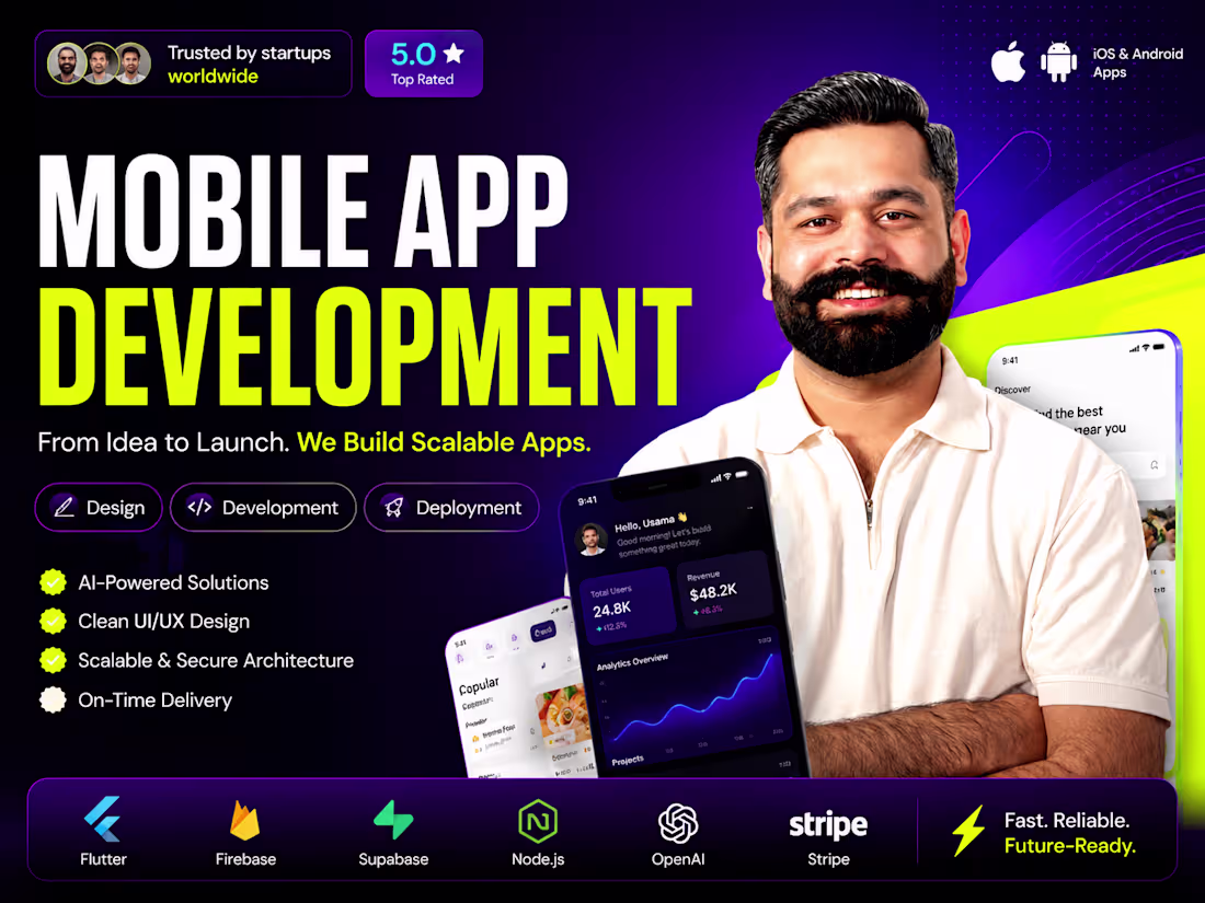 Cover image for Mobile App Development for iOS & Android