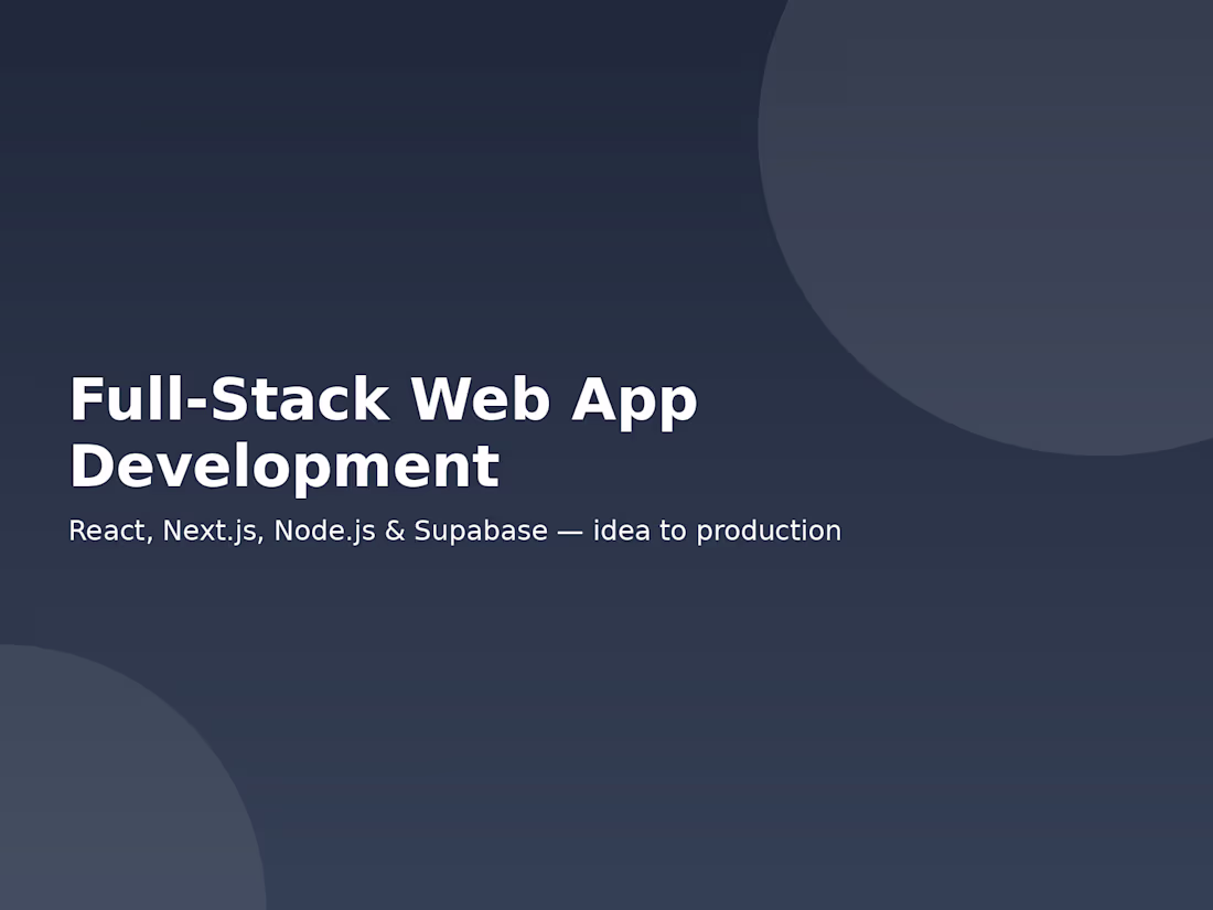 Cover image for Full-Stack Web App Development
