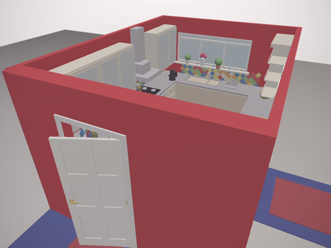 Cover image for Red Wall Kitchen — Parametric CAD from RGB Video