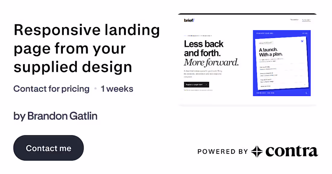 Cover image for Brief — fictional landing-page demonstration