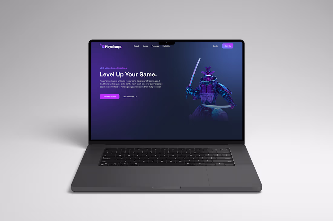 Cover image for Playerange - VR Game Coaching Landing Page Responsive Web Design