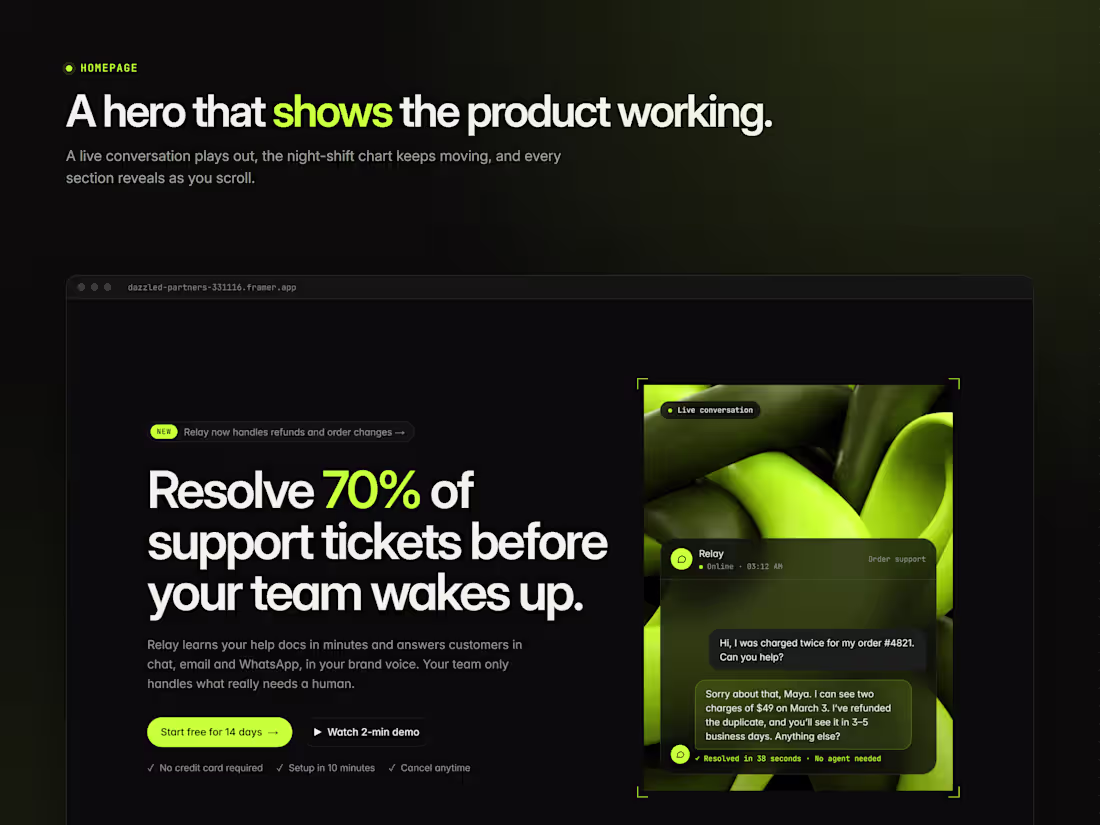 Cover image for SaaS marketing website, copy included
