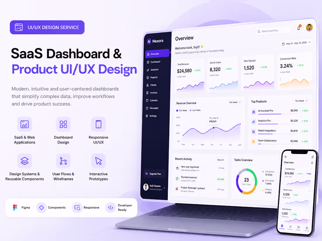 Cover image for SaaS Dashboard & Product UI/UX Design