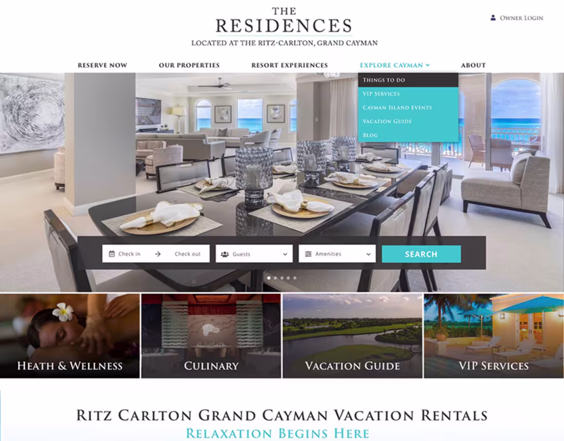 Cover image for The Ritz-Carlton Website Design