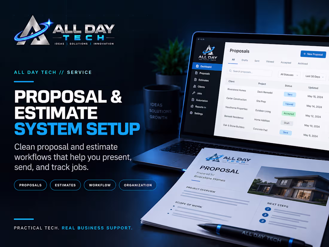 Cover image for Proposal & Estimate System Setup