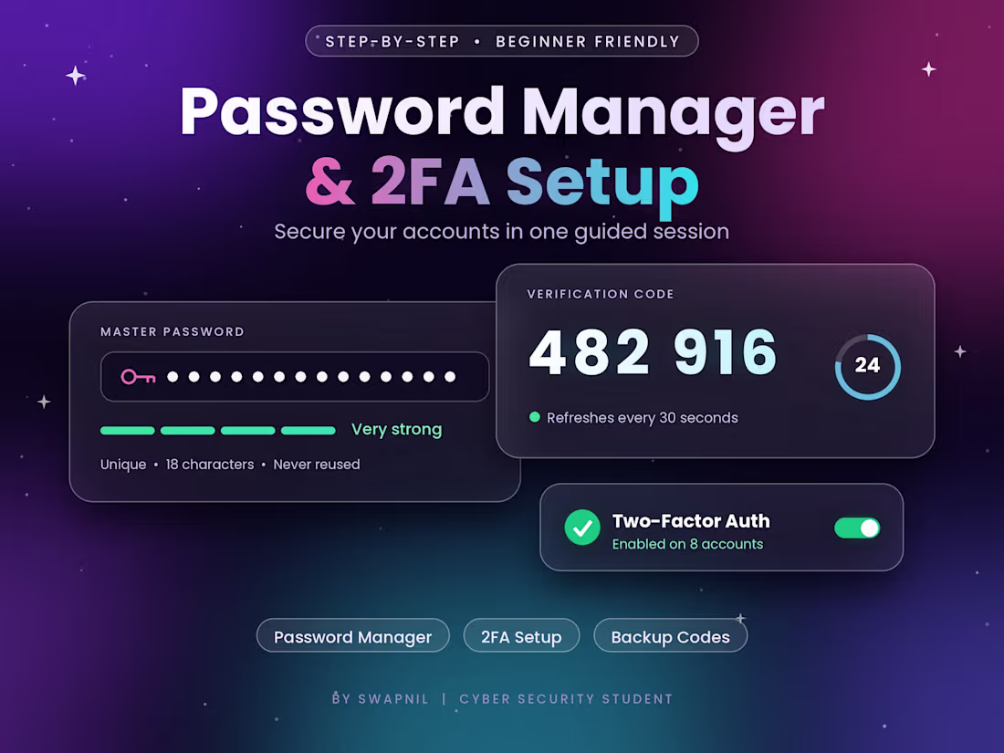 Cover image for I will help you set up a password manager and 2FA to secure your