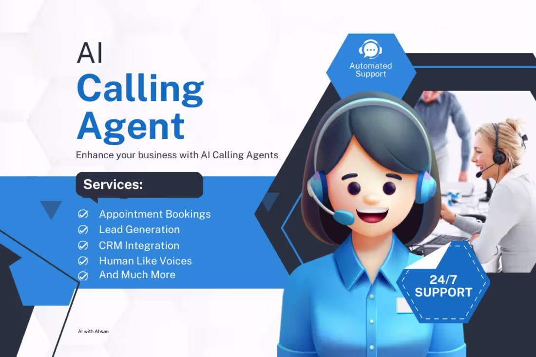 Cover image for AI Phone Receptionist - 24/7 Booking & Customer Support