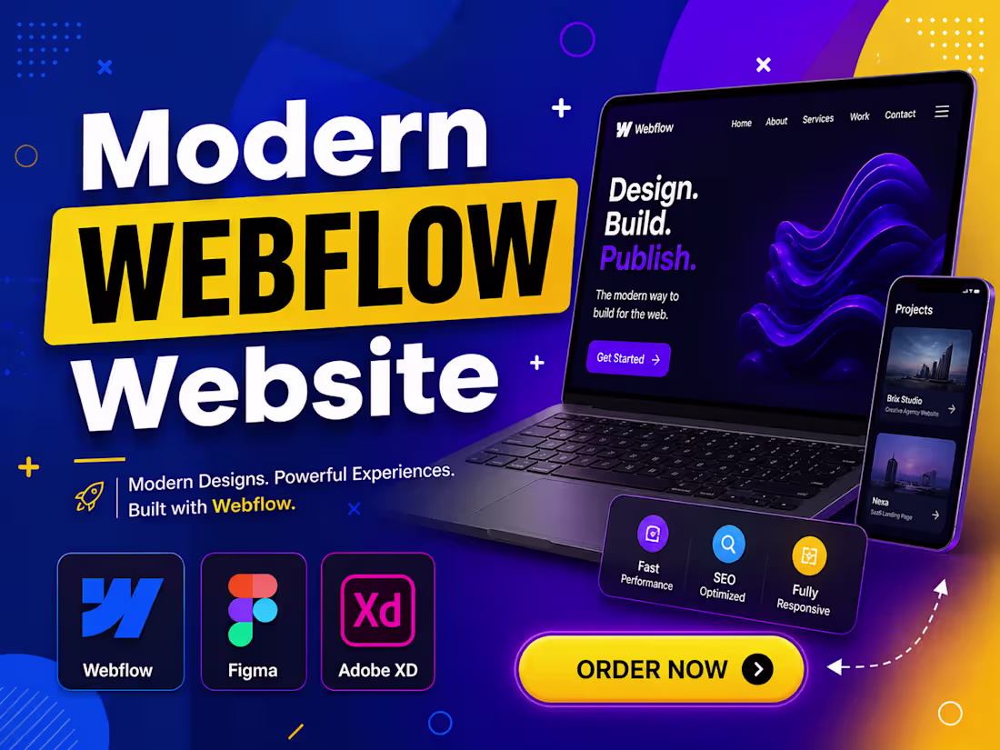 Cover image for I will develop webflow website, webflow expert, figma to webflow