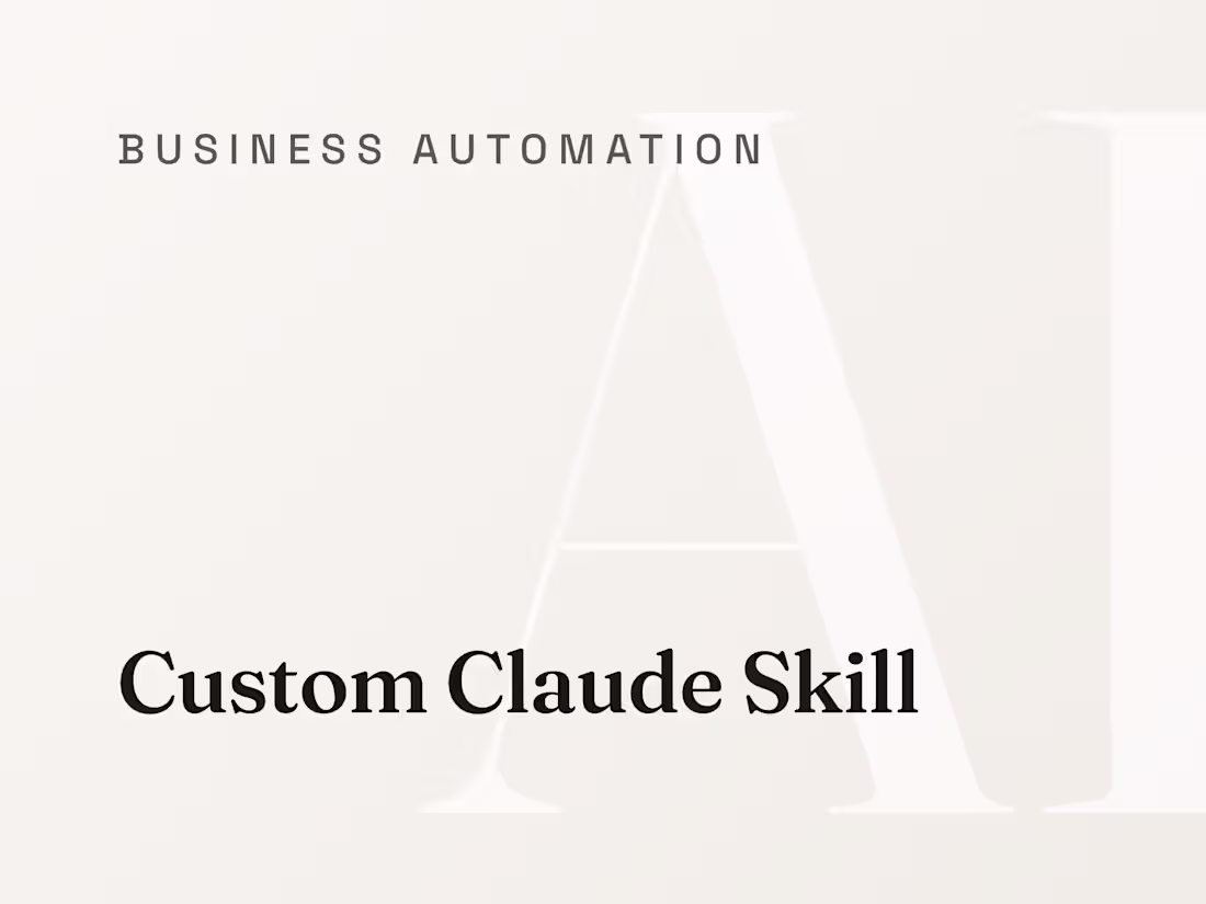 Cover image for Custom Claude Skill: One Task, One Instruction