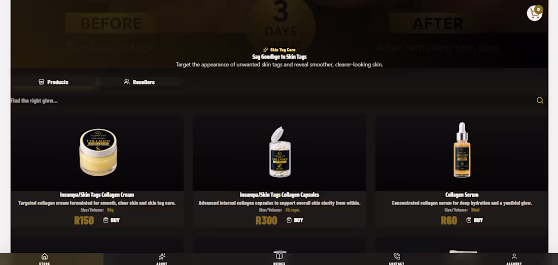 Cover image for Glowa Vee - E-commerce Storefront
Designed