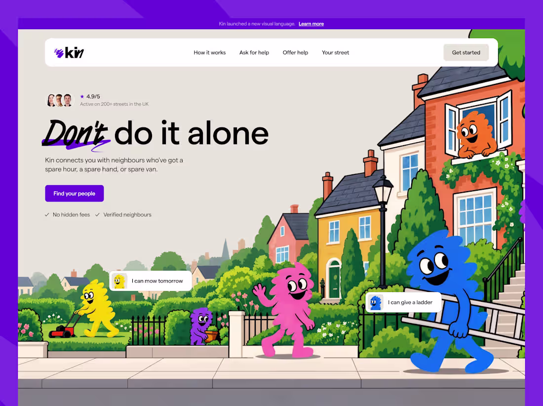 Cover image for Homepage design for Kin, a