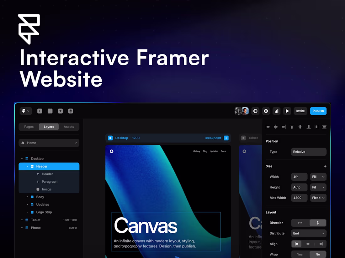 Cover image for Get a stunning, responsive, and interactive Framer website.